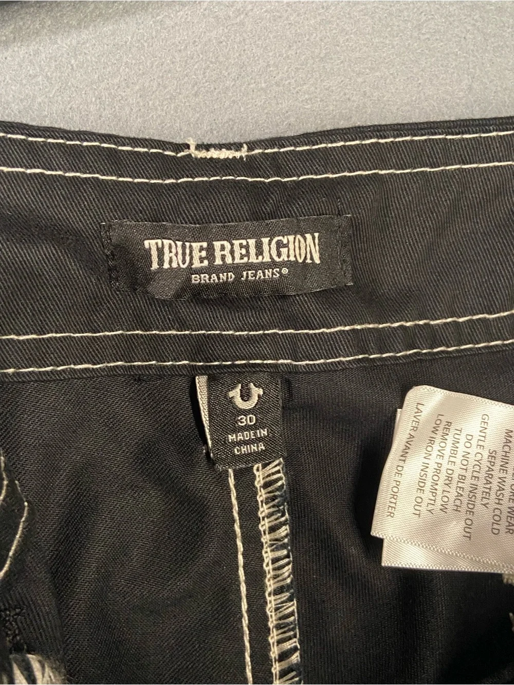 True Religion Black Cargo Pants
